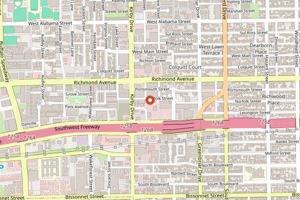 Map showing McGonigel's Mucky Duck in Houston