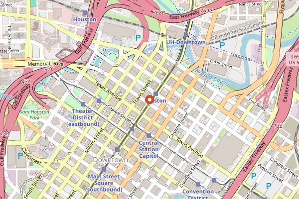 Map showing Off The Record in Houston