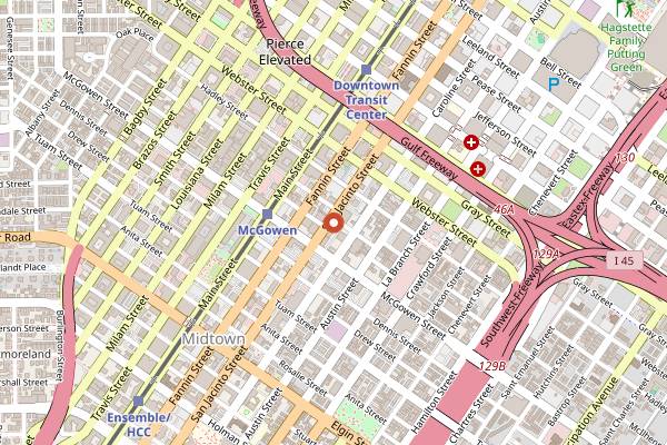 Map showing Rich's Houston in Houston