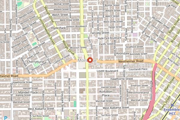Map showing Rosemont Social Club in Houston
