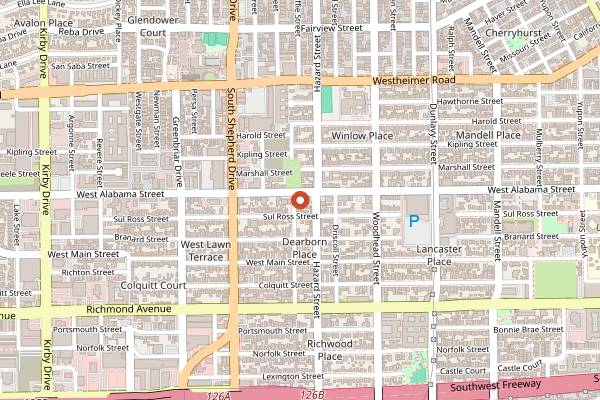 Map showing West Alabama Ice House in Houston