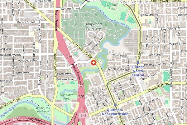 Map showing White Oak Music Hall in Houston