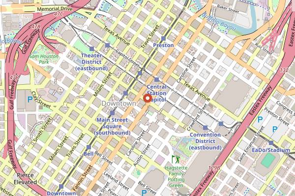 Map showing Z on 23 Rooftop in Houston