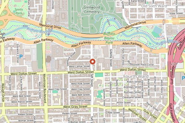Map showing Bludorn in Houston