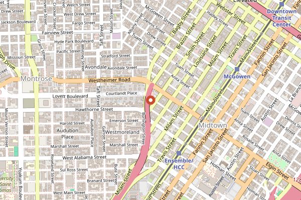 Map showing Brennan's of Houston in Houston