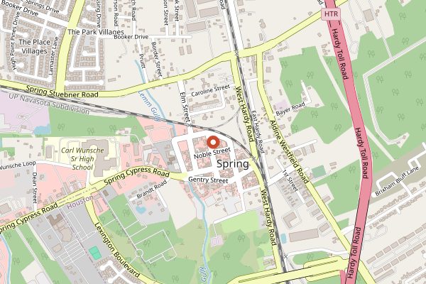 Map showing CorkScrew BBQ in Houston