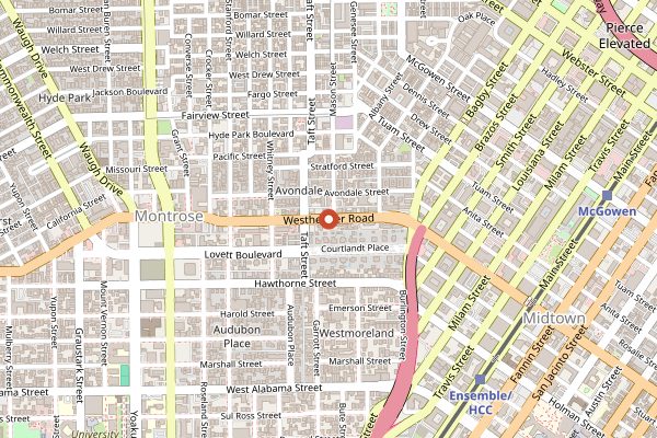 Map showing March in Houston