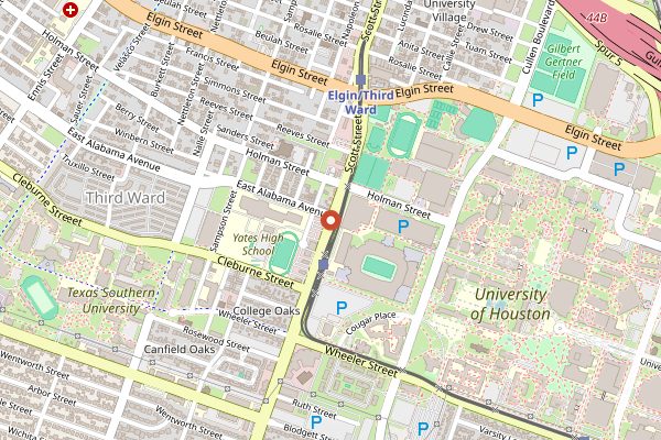 Map showing Frenchy's Chicken in Houston