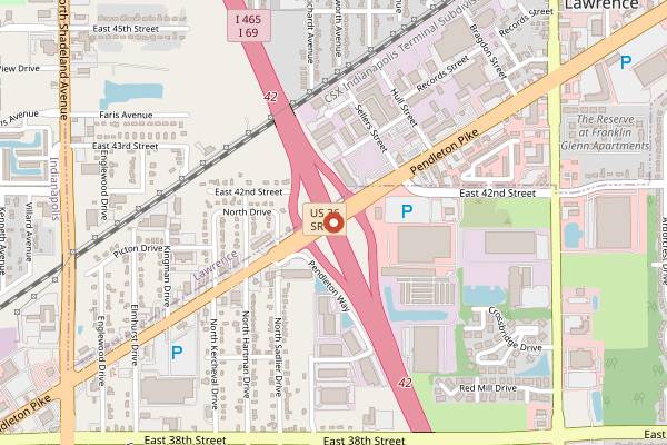 Map showing Heidelberg Haus Cafe and Bakery in Indianapolis