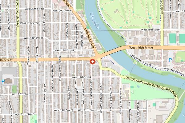 Map showing Long's Bakery in Indianapolis