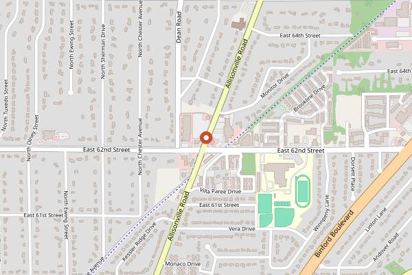 Map showing Taylor's Bakery in Indianapolis