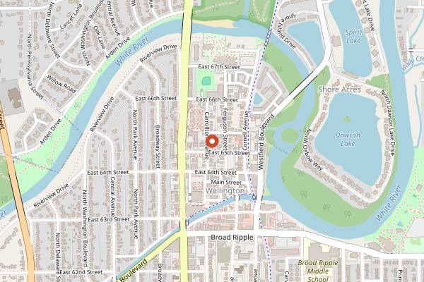 Map showing The Cake Bake Shop in Indianapolis