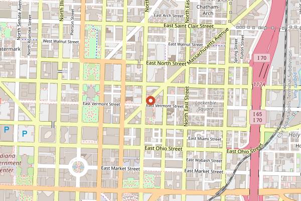 Map showing The Flying Cupcake in Indianapolis