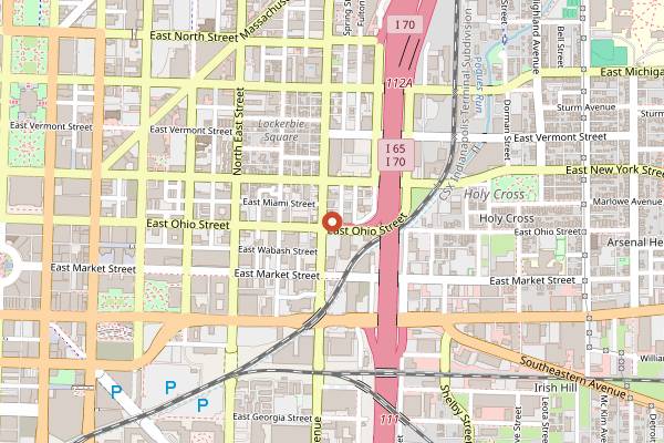Map showing Easley Winery Tasting Room in Indianapolis
