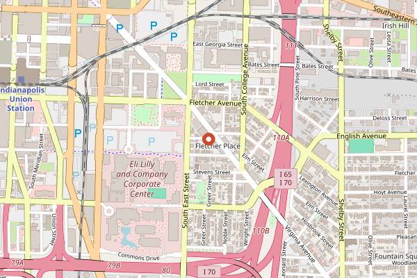 Map showing Tappers Arcade Bar in Indianapolis