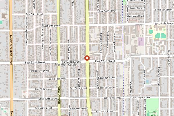 Map showing The Aristocrat Pub & Restaurant in Indianapolis