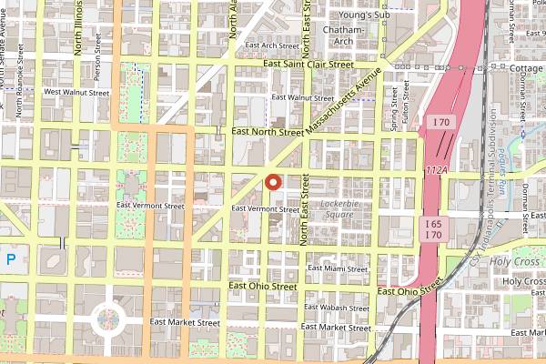 Map showing The Rathskeller Kellerbar in Indianapolis