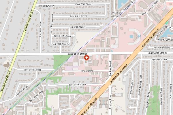 Map showing Bier Brewery and Tap Room in Indianapolis