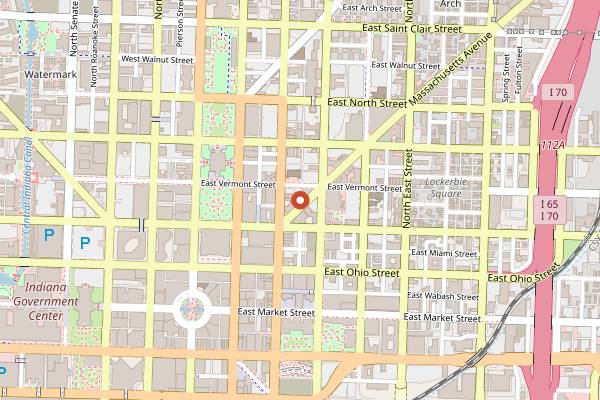 Map showing Garden Table Mass Ave Brunch in Indianapolis