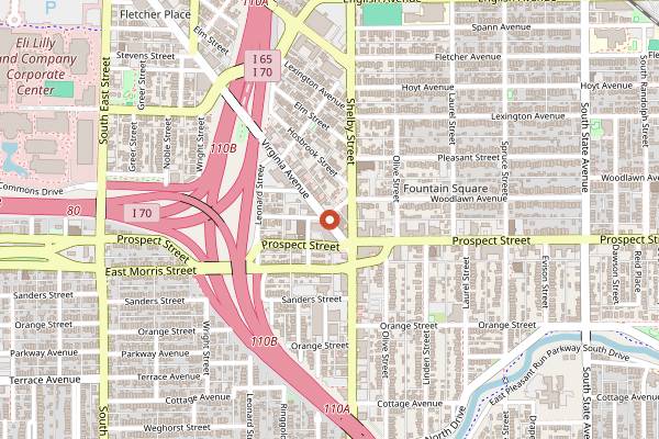 Map showing Bovaconti Coffee in Indianapolis