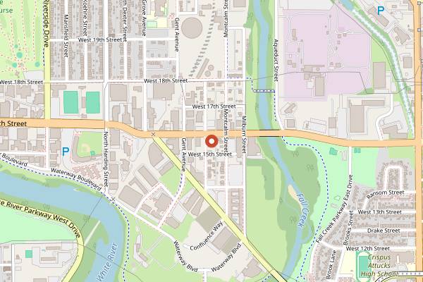 Map showing Tinker Coffee Roastery Cafe in Indianapolis