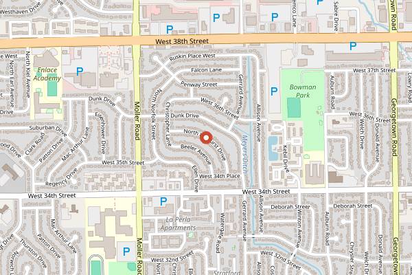 Map showing Borage in Indianapolis