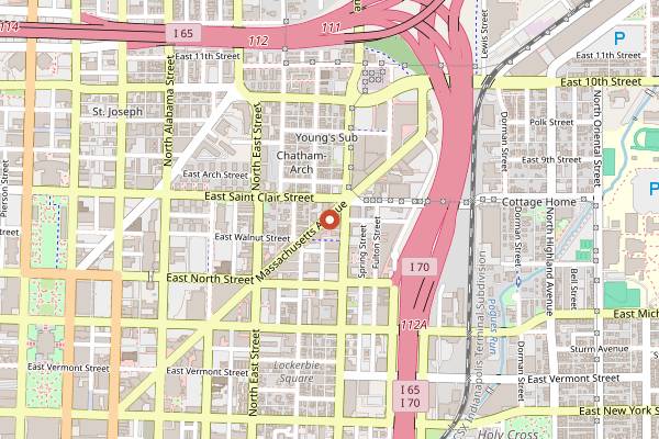 Map showing Forty Five Degrees in Indianapolis