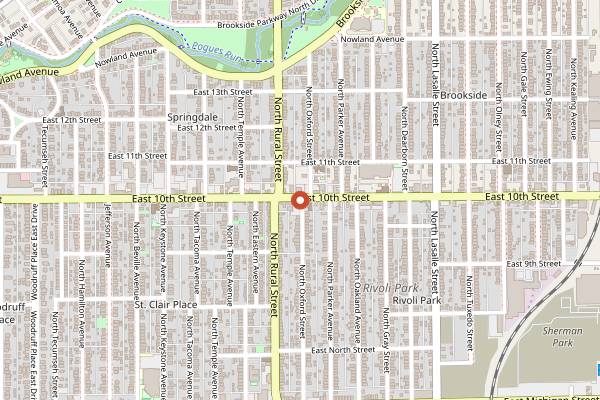 Map showing Sam's Square Pie in Indianapolis
