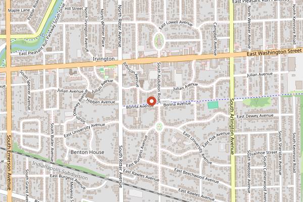 Map showing Shoyu Shop at Strange Bird in Indianapolis
