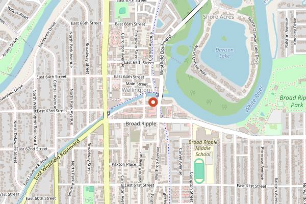 Map showing Monon Coffee Company in Indianapolis