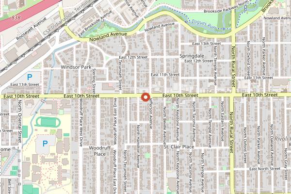 Map showing Rabble Coffee in Indianapolis