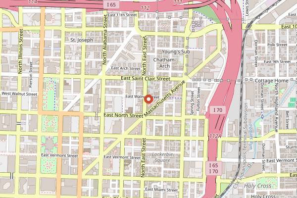 Map showing Italian Heritage Society Pasta Class in Indianapolis