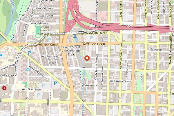 Map showing Black Leaf Vegan Cafe in Indianapolis