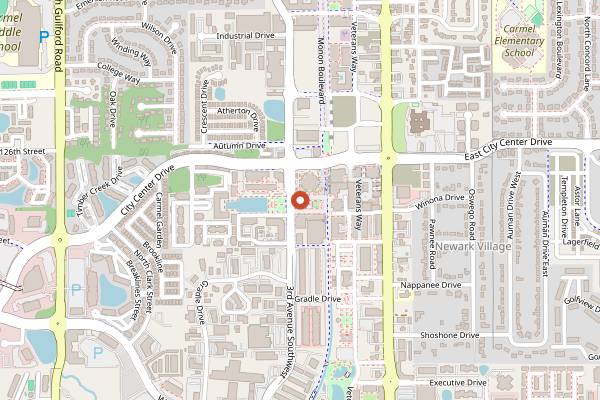 Map showing Carmel Christkindlmarkt in Indianapolis