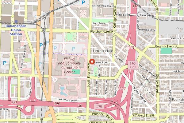 Map showing Indianapolis Italian Street Festival in Indianapolis