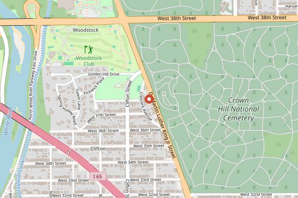 Map showing Hank's Smoked Briskets in Indianapolis