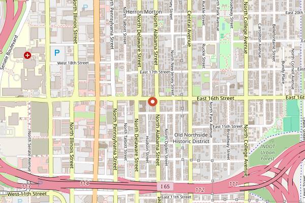 Map showing Greg's Our Place in Indianapolis