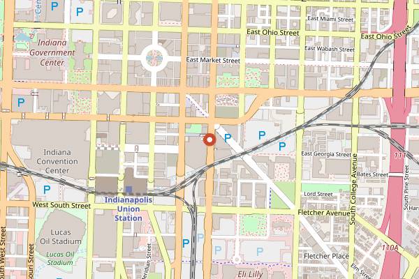 Map showing Mel's Speakeasy in Indianapolis