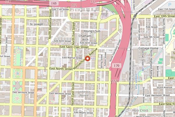 Map showing Metro Nightclub and Restaurant in Indianapolis