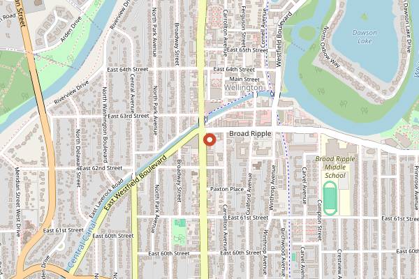 Map showing The Vogue in Indianapolis