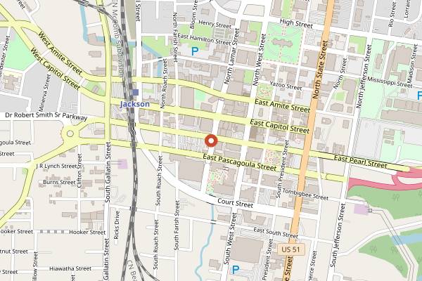 Map showing 4th Avenue Lounge in Jackson
