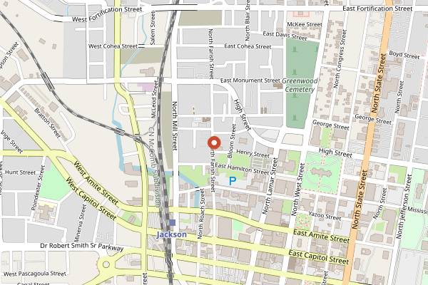 Map showing Johnny T's Bistro and Blues in Jackson