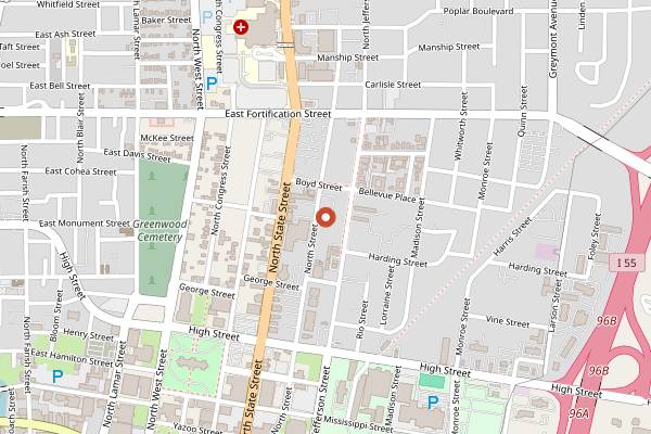 Map showing Urban Foxes in Jackson