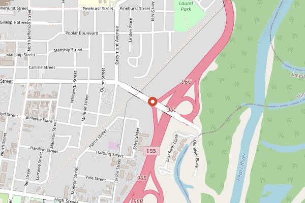 Map showing Boondocks BBQ in Jackson