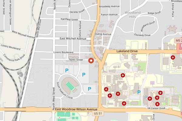 Map showing Green Ghost Tacos in Jackson