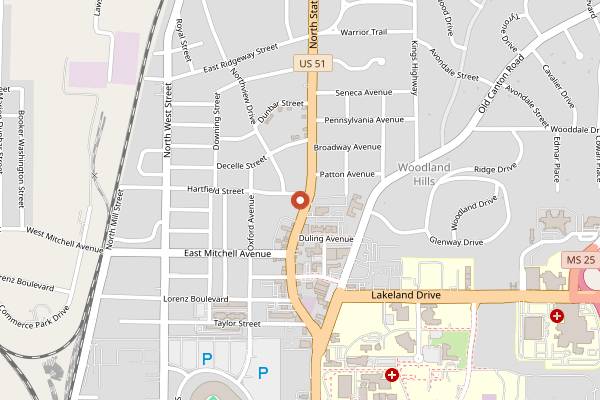 Map showing The Pig and Pint in Jackson