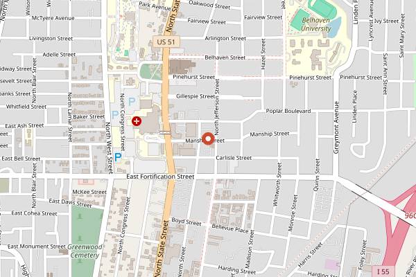 Map showing Fertile Ground Beer Co. (Coffee Program) in Jackson