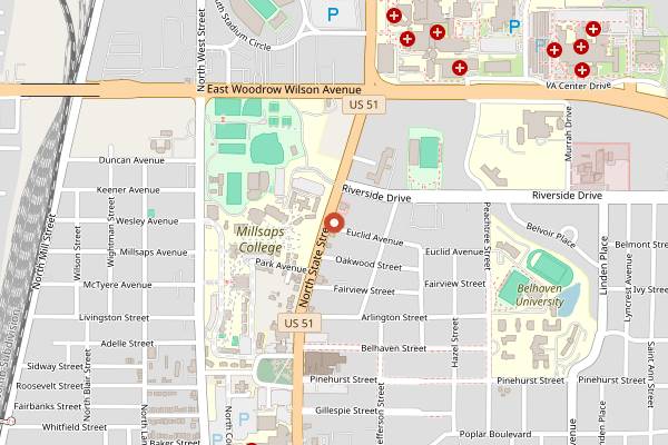 Map showing Native Coffee Co. in Jackson