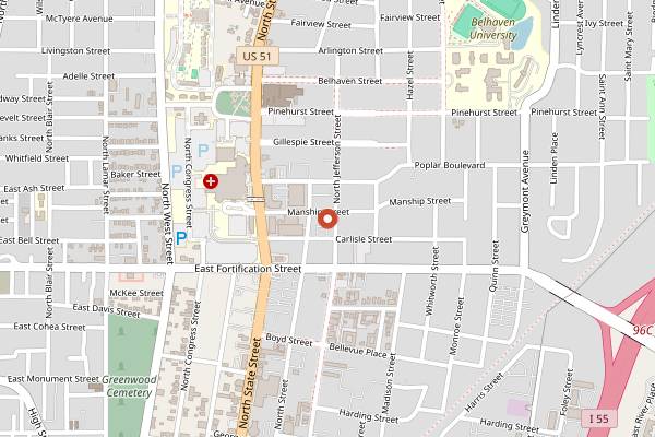 Map showing Elvie's in Jackson