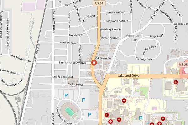 Map showing Walker's Drive-In in Jackson